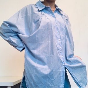 Anthropologie Maeve stripe button down tunic top